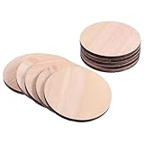 TOVINANNA 10 Stück Teiliges Runde Holzscheiben Øcm Unbehandelte Naturholzplatten für DIY Basteln Stabile Holzkreise zum Bemalen Kreative Holzplättchen für Dekoration und Handwerk