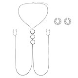 AceFun Gefälschte Brustwarzen Nippelringe Faux Halsketten Nippel Chian Kette Nippelring Gefälschter Faux Nippel Piercing Schmuck für Frauen Nicht Piercing Nippelring mit Halsketten Verstellbar Silber