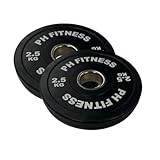 PH Fitness Bumper Plates Olympic Rubber Gewichtsscheiben Set -50mm Durchmesser - Schwarz, Gewichtsscheiben für Gym, Home Gym Set für Gewichtheben & Krafttraining (SET 25 KG - 2 x 25 kg)