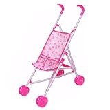 Puppenwagen 9,84 x 19,29 x 20,87 Zoll Puppenwagen Faltbarer Puppenwagen mit stabilem Metallrahmen Spielzeug Kinderwagen für Kleinkinder, Jungen, Mädchen, kleine Kinder