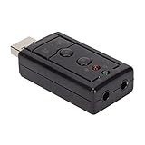 USB 2.0-Soundkarte, ABS-externer Interner Verstärker, Virtuelle Soundkarte mit 3,5-mm-Mikrofonanschlüssen für Desktop für PC