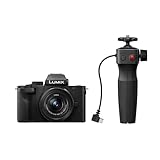 Panasonic Lumix DC-G100DVEGK Micro Four Thirds spiegellose Kamera mit Lumix G Vario 12-32 mm F3.5-5.6 Objektiv & DMW-SHGR2 Stativgriff, 20,3 MP, 4K 30p/FHD 60 Video, Vlog-Cam, USB-C-Ladung, Schwarz