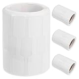 KICHOUSE 4 Rollen Selbstklebende Schmucketiketten Weiß – 500 Reißfeste Blanko Preisschilder Pro Rolle für Halsketten und Armbänder Preisschilder zum Handschriftlichen Beschriften und