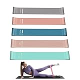 LACHT 5 Stück, Terrabänder, Fitness, Widerstandsbänder, Fitnessbänder, Gymnastikband, Für Muskelaufbau, Pilates, Yoga, Ganzkörpertraining, Zu Hause Oder Outdoor