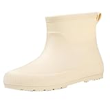 Generisch Kurze Regenstiefel，Damen Wasserdicht Gartenschuhe，Mode Einfarbig Gummi Kurzstiefel，Outdoor Leichte Angelstiefel，Robuste Arbeitsschuhe，Weich Bequem Schlupfstiefel，Gummistiefel
