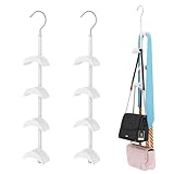 Handtaschen Aufbewahrung, 2 Stück, Knitterfreiheit, Aufhängung,Taschenhalter, Taschen Aufbewahrung mit 360 Grad Drehbar, Multifunktional Krawattenhalter für Krawatten, Mützen, Taschen, Gürtel, Schals