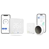 Meross Smart Thermostat Boiler WLAN Heizungsthermostat & WLAN Hygrometer Thermometer Innen, Smart Temperatur- und Luftfeuchtigkeitsmesser