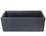 Ondis24 Vulkan Pflanzkübel groß außen Kunststoff 100cm Schiefer Optik Blumentopf mit Wasserspeicher Winterfest anthrazit