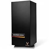 Messerblock ohne Messer magnetisch [Premium] | 360° drehbar | 4,5 kg schwer | Rutschfeste Edelstahl-Basis | Massiver Holzkern | Obsidian BlackWood