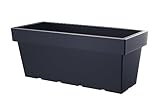 Spetebo XXL Pflanzkübel eckig in anthrazit - 80 x 35 cm - Kunststoff Blumenkübel groß - Outdoor Garten Blumentopf Pflanztopf Blumenkasten Pflanzkasten Blumentrog Pflanztrog