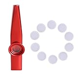 Tragbare Metall-Kazoos-Musikinstrumente mit 10 Kazoo-Flöten-Membranen, Mund-Kazoos, gute Erwachsene und Kinder