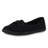 SCARPE VITA Damen Ballerinas Sportliche Stoffschuhe Slipper Flats 160497 Schwarz 38