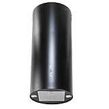 VLANO ROLL 36 Black Insel-Dunstabzugshaube, 670 m³/h, 4 Leistungsstufen, Fernbedienung,LED-Beleuchtung, Schwarz, freihängend, rund, Deckenhaube, Abluft oder Umluft (Abluftbetrieb)