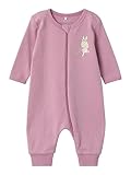 NAME IT Baby-Mädchen NBFNIGHTSUIT Zip Orchid Haze Rabbit NOOS Schlafstrampler, 74