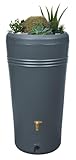 YOURSOL 2in1 Regenspeicher Azura 230 Liter, Regenwassertonne Garten, Regenbehälter, Regentonne, Regentank, Wassertonne, Regenwasserbehälter oberirdisch inkl Pflanzschale, Graphite Grey, Graphit Grau