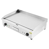 Elektrische Grillplatte 4400W Gastro Elektrogrill Tischgrill mit Große Grillplatte 50-300 °C Stufenlos Temperatureinstellbar Kontaktgrill Panini Grill Kommerziell Arbeitsplatte Griddle