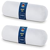 LILENO HOME Microfaser Nackenrolle 15x40 cm [2er Set] bis 95 Grad waschbar mit Reißverschluss - Kopfkissen 15x40 cm als Kissen-Füllung für Bett oder als Deko-Kissen - Sofa-Kissen & Zier-Kissen