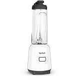 Tefal Mix & Move Mini-Standmixer, inkl. To-Go-Flasche aus Premium Tritan, 300 Watt, platzsparendes Design, abnehmbare Klingen, einfache, ergonomische Einknopfbedienung, Weiß/Schwarz, BL1501