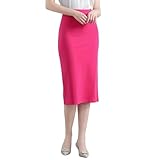 Damen Elegante Business Solid Elastisch Bleistiftrock Bodycon Midi Röck Hohe Taille Stretch Midirock mit Schlitz Bleistiftrock Business Midirock Outdoor Streetwear