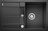 BLANCO METRA 45 S | Granitspüle aus SILGRANIT anthrazit | Einbauart: Einbau von Oben | reversibel | für 45 cm breite Unterschränke | Großes Becken | Reinigungsfreundliche Öberfläche | [78x50x20 cm]