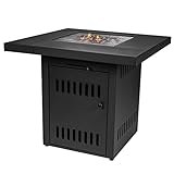 MEATEOR Ambiente Feuertisch Cube Kohle, Betrieb mit Holzkohle und Holzkohlebriketts, inkl. Rost zum Grillen/BBQ, verwandelbar in Gartentisch mit kompletter Tischplatte