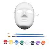 Halloween Masken Weiße White Gesichtsmaske Leere Maske Erwachsene Papier für Persönlichkeit DIY Unbemalt mit Überstreichbare Kit Halloween Maske Erwachsene Kinder Hallooween Costume