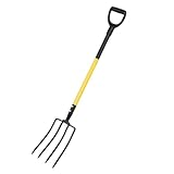 TOPINCN Gartengabel, 46 Zoll Pitchgabel mit Y-Griff, 4 Zinken Spatengabel Metall Kompostgabel Garten Spatengabel Grabegabel mit Langem Griff für Gartenarbeit Graben Kompostieren Spaten
