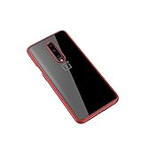 Baomasir Oneplus 7 Pro Hülle Ultra Thin Clear Anti-Scratch Hard Cover + TPU Silikon Bumper Hybrid Super Slim Fit Schutz（Rot）