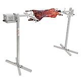 VEVOR Spanferkelgrill Lammgrill 117 cm, 41 kg Edelstahl Drehspieß Spießbratengrill 42 W, Lammgrill BBQ Grill Grillwagen Barbecue, 8 höhenverstellbarer Großer Spießgrill Putenfleisch, Schinken usw.