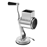 Trommelreibe Edelstahl Gemüsehobel Multifunktion Gemüseschneider Manuell mit 5 Verschiedenen Klingen und Griff Gleichmäßiges Schneiden für Kartoffeln Gurken Hartkäse Ingwer