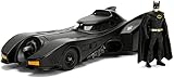 Jada Toys 253215002 Batman 1989 Batmobil, Auto, Spielzeugauto aus Die-cast, zu öffnende Türen, inkl. Batman Figur, Maßstab 1:24, Schwarz, Einheitsgröße für alle