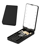 LearnLyrics Reise-LED-Spiegel | Kompakter persönlicher Kosmetikspiegel mit Touch-Schalter – Taschenspiegel für Frauen, vielfältig einsetzbar für Rasur, Pflege, Make-up