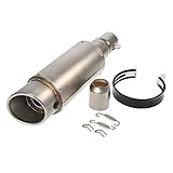 Shkalacar 38-51mm Universal Auspuff Schalldämpfer Rohr, Frosting Farbe Oblique Tail Refit Endschalldämpfer mit Fixed Ring und Gürtelschnalle Passend für Motorräder ATV