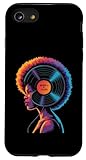 Afro Woman Kopfhörer Vibrant Music Wave Portrait Damen Herren Hülle für iPhone SE (2020) / 7/8