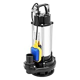 Tauchpumpe Tauchdruck Pumpe für Fördern Wasser, 2850 U/min Abwasserpumpe Edelstahl Wasserpumpe Flachsaugerpumpe, Auslassdurchmesser 5cm (0.55, Kilowatt)