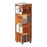 MTSYXYM Küchenregal mit Rollen,Freistehendes Bodenstehend Aufbewahrungsrega,Kinder-Bücherregal,Zeitschriftenständer,für Büro, Arbeitszimmer, Wohnzimmer, Schlafzimmer.(Wit)