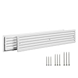 TURvent 450x92mm Türlüftungsgitter Doppelseitig - Lüftungsgitter Tür Weiß - Kunststoff Belüftungsgitter mit Schrauben - Türlüftung Türgitter Abdeckung