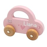 Personalisiertes Geschenk Baby Kind in Rosa I Geschenkidee zur Geburt Mädchen I Handmade Spielzeug I Personalisierte Geschenke Baby I Geschenkidee mit Name & Geburtsdaten Andenken Erinnerung (Auto)