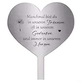 Grabschmuck aus Edelstahl in Herzform für Gedenkgärten mit rostbeständiger Konstruktion zur Konservierung im Laufe der Zeit (A)