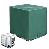 doyandader Abdeckplane, Behälterabdeckung, abriebfest, Sonnenblende, wasserdicht, Schutz, 1000 l, für Terrasse, Rasen, Garten, Regenwassertonne gegen
