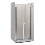 i-flair 90cm - Verstellbereich von 88-92cm, Höhe: 195 cm, Duschabtrennung, Duschtür aus 6mm Sicherheitsglas mit Nanobeschichtung