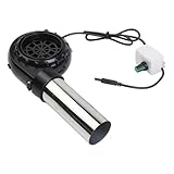 Solaughguy Tragbares USB-Grillgebläse für Outdoor-Grillen, Camping, Picknicks, verstellbare Geschwindigkeit, Handventilator mit Edelstahl-Luftk, 5 V, 1 A, kompatibel mit Holzfeuer (einstellbare