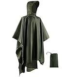 Opret Wasserdicht Regenponcho Damen Herren, Leicht Atmungsaktiv Regencape 3-in-1-Multifunktional Regenmantel Regenschutz Regen Poncho für Wandern und Camping