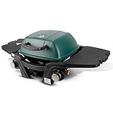 Kukoofyer Tragbarer Tisch-Gasgrill mit 2 Brennern, flüssiger Propangasgrill für Outdoor oder Hof, Raucher, Camping, Grillwerkzeuge, 61 cm, schwarz, zwei 10.000 BTU (grün)