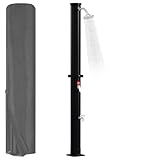 Joparri Solardusche Gartendusche 20 Liter inkl. Schutzhaube und 360° Duschkopf, Einstellbare Temperatur bis 60°C, Aussendusche für Garten Camping Pooldusche, Schwarz