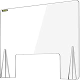 VEVOR 60 x 120 cm Schreibtisch Trennwand Plexiglas, 23,6 x 47,2 Zoll Spuckschutz, Acrylglas Sichtschutz Thekenaufsatz Durchreiche Lärm reduzieren physische Trennung Banken Kliniken Schulen Büro