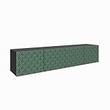 MEBLINI TV-Schrank 200cm Lang - Fernsehschrank - TV Lowboard Industrial - Unterschrank für Fernseher - TV-Unterschrank - TV-Schrank - Hängeschrank - CALIO - 200x40x41cm - Schwarz Matt/Grün Matt