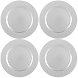 com-four® 4x glänzende Platzteller - wiederverwendbare einfarbige Unterteller als Tischdekoration - edle Dekoteller für Hochzeit, Familienfeier oder Weihnachten - Charger Ø 33 cm - Servierplatten