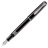 Pelikan Füllhalter Classic 205, Schwarz, Feder M (mittel), hochwertiger Kolbenfüller im Geschenk-Etui, 971986