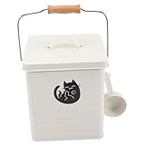 UPKOCH 1 Satz Pet Snack Storage Box Hunde Leckerlis Aufbewahrungseimer Für Katzenfutter Aufbewahrungsbehälter Für Katzenfutter Eimer Für Katzensnacks Cat Behandelt Behälter Weiß Eisenholz
